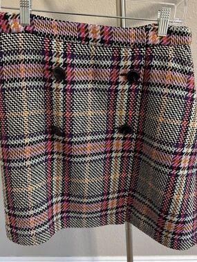 Multi-colored plaid mini skirt